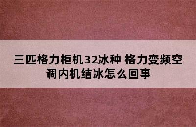 三匹格力柜机32冰种 格力变频空调内机结冰怎么回事